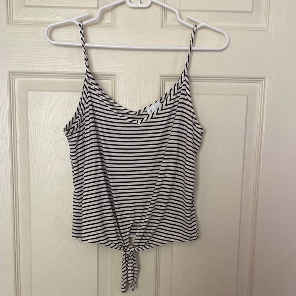 Striped Black and White Women's Crop Top